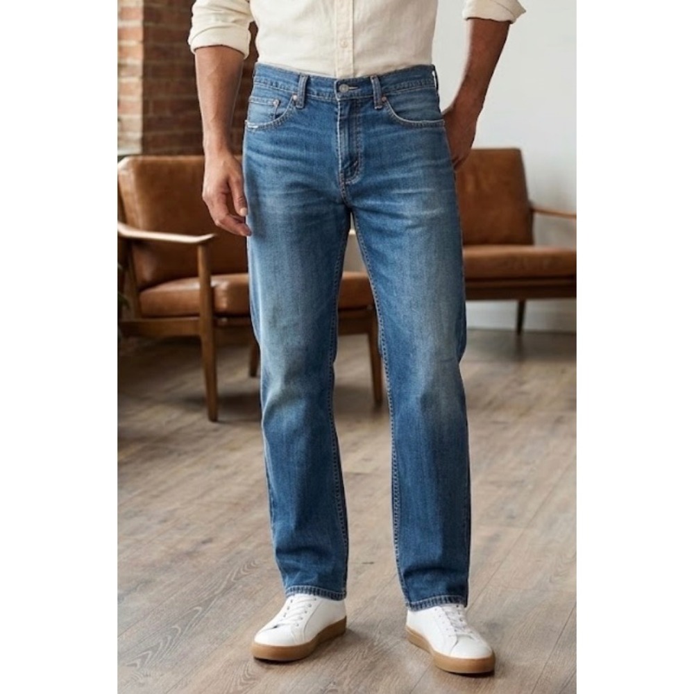 Levis 514 Straight Fit Mens Jeans Blue Medium Wash Denim W34‎ L30 514-0760